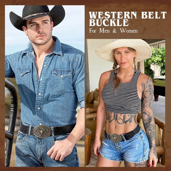 Women's Gold Alloy Rodeo Cowgirl Western Party Replacement Imported Belt Buckle - Picture 4 of 6